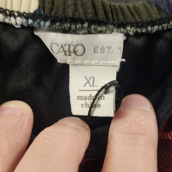 Cato Red and Blue Plaid Bell Sleeve Blouse - Picture 2 of 3